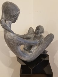 1970 Mother Holding Child Sculpture By Kathy Klein For Austin Productions