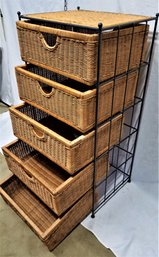 Wicker Drawer With Metal Frame