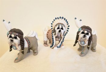 The Hamilton Collection'Feathers 'N Fur' Shih Tzu Wild West Figurines Limited Edition