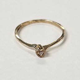 10K Yellow Gold Diamond Ring With Heart Shape Head