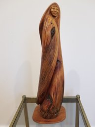 Troy Williams Carved Juniper Wood 'Soft Step' Sculpture  Signed