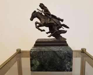 Inso Cheyenne Remington Replica Cold Cast Bronze Statue On Marble Base