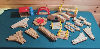 Wooden Train Track Pieces, Includes Bridges, Tunnels, Switches And More