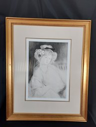 'Suzette' Signed By Edgar Chahine, Dry Point