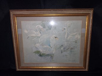 'Swans' Signed By Berthe Morisot
