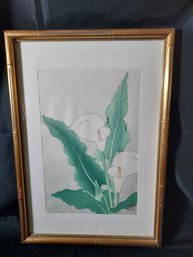 'Calla Lily' By Kawarazaki Shodo Japanese Original Woodblock Print