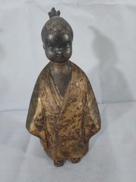 Vintage Japanese Bronze Statue Of Young Monk