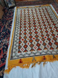Vintage Handmade Moroccan Woven Wool Area Rug