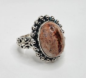 Mother Of Fire Opal Ring In Sterling Silver