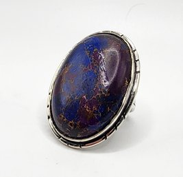 Purple Turquoise Ring In Sterling Silver