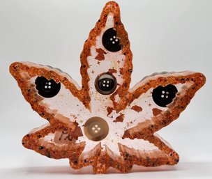 Hand Made Resin Pot Leaf Ashtray