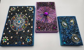 Set Of 3 Bedazzled Diary Notebooks