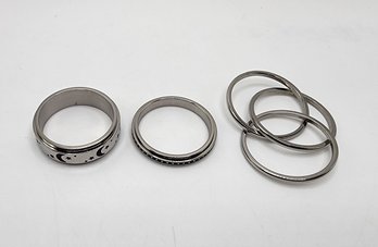 Set Of 3 Stress Buster Spinner Rings In Stainless Steel