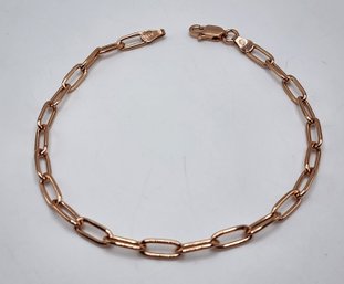 Italian 14k Rose Gold Over Sterling Paperclip Bracelet