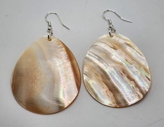 Handmade Mother Of Pearl Earrings In Sterling