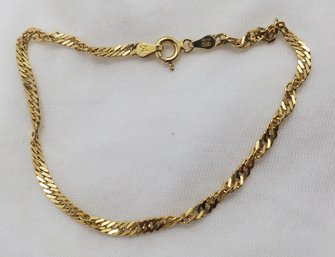 Vintage 7' Sterling Silver Gold Plated Made In Italy Bracelet 'Milor' ~ 2.36 Grams