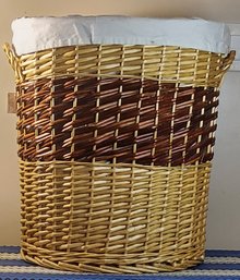 Wicker Laundry Basket With Removable Cotton Bag