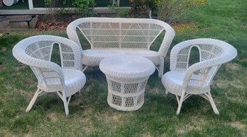 Wicker Outdoor Set.  Nice Compact Size.  All 4 Pieces.