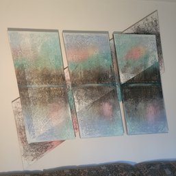 1980's Signed Abstract Acrylics On Stretched Canvass.