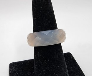 White Onyx Carved Band Ring