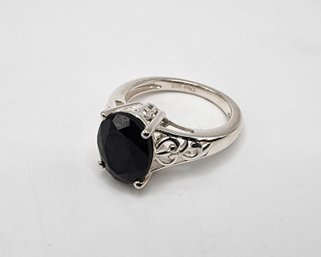 Australian Black Tourmaline Ring In Sterling