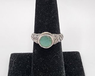 Bali, Emerald Weave Theme Ring In Sterling