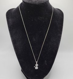 Dainty Crystal Cat Necklace In Sterling