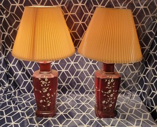 MCM Pair Of Lamps.  These Mid Century Modern Are Both Tested And Working