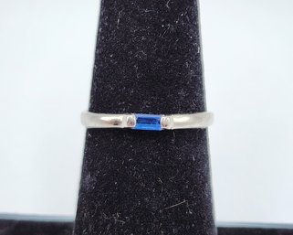 Dainty Sterling Silver Ring With Blue Stone