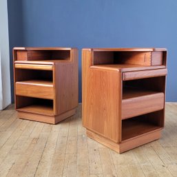 Pair Vintage Brouer Denmark Teak Nighstands