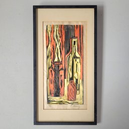 Pencil Signed E Koenig Mid Century Lithograph