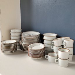 65 Pc Niels Refsgaard Dansk Denmark Brown Mist Dinnerware