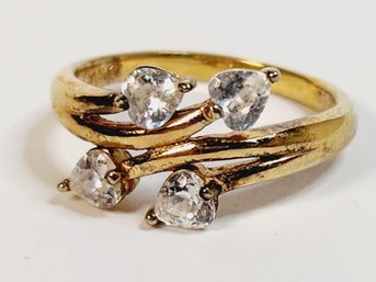 Gold Over Sterling Silver 4 Stone Ring