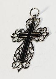 Vintage Filigree Sterling Silver Cross Pendant