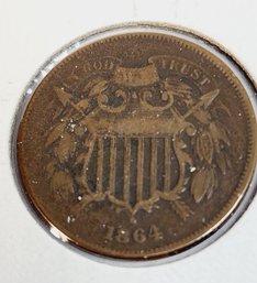 1864 2 Cent Piece (civil War Coin) 159 Years Old