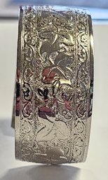 Vintage Sterling Silver CUFF Bracelet With Leaf DESIGN  21.9 Grams!! Shipping Available Seperate Transaction