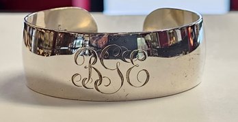 Vintage S KIRK & SONS Sterling Silver SOLID Cuff Bracelet With Gorgeous HAND ENGRAVED Initials!! 37.3 Grams!