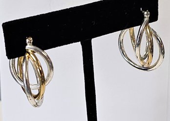 Vintage GOLD And SILVER Plated MULTI Hoop Earrings..GREAT For Everyday WEAR!!!