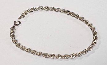 Vintage Sterling Silver 8' DIAMOND CUT Rope Bracelet..GORGEOUS How It SHINES In The LIGHT!!