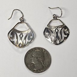 Vintage Sterling Silver SILPADA Parisian BISTRO Cutout Hammered Earrings