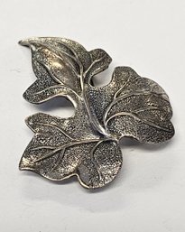 Vintage SIGNED Sterling Silver LEAF Brooch/Pin Made By BEAU  1 Of 2