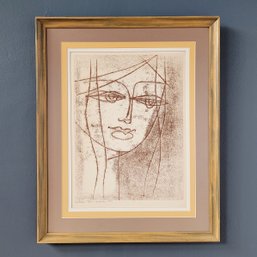 Well Framed 1970 Pencil Signed Cubist Etching