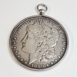 1880 Morgan Silver Dollar In Bezel Pendant