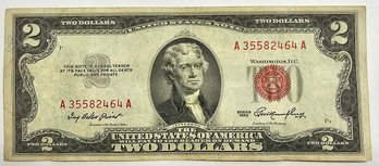 Series Of 1953 $2.00 Bill RED SEAL GREAT SHAPE