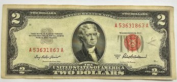 Series Of 1953 $2.00 Bill RED SEAL GREAT SHAPE