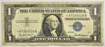 BULE SEAL STAR NOTE Series Of 1957 $1.00 Bill STAR NOTE