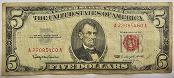 Series Of 1963 $5.00 Bill RED SEAL