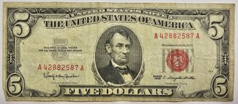 Series Of 1963 $5.00 Bill RED SEAL