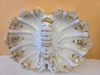 Antique German Porcelain Lobster Bowl (looks Like A Butterfly To Me)