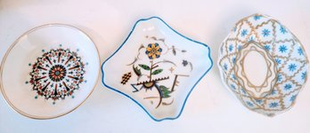 Trio Of European Porcelain Trinket Dishes